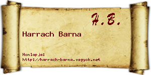 Harrach Barna névjegykártya