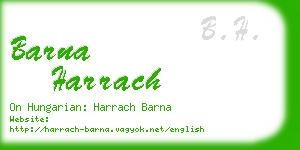 barna harrach business card